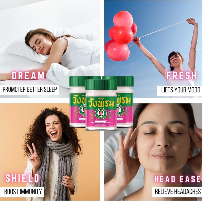 WANG PROM Herbal Balm 50g Pack of 3 Pink - Image 5