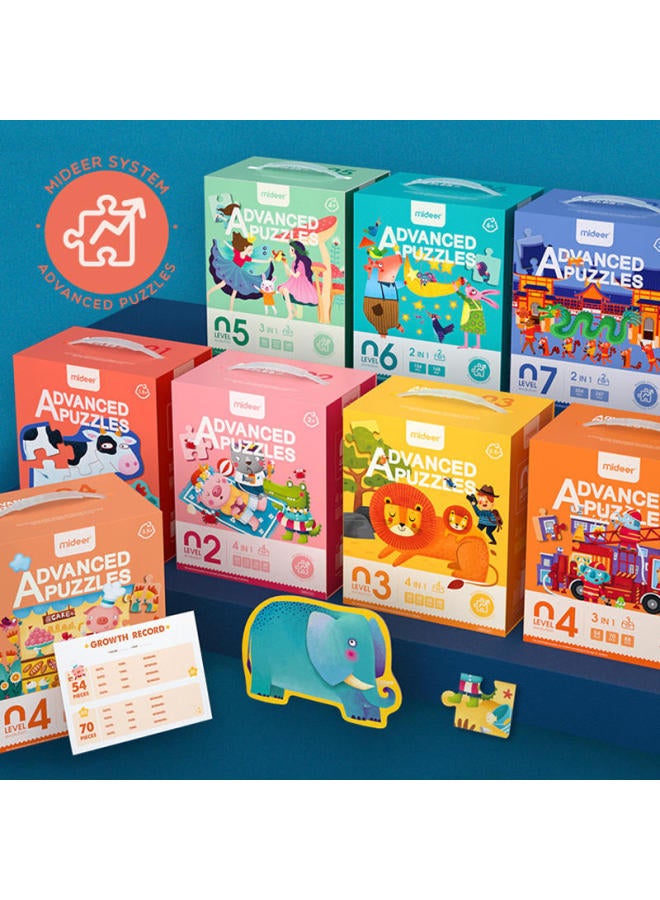 Mideer Milu Children's Advanced Puzzle Big Block Baby Cognitive Early Education Educational Toys For Boys And Girls 1-8 Years Old-Color:Animal Portrait-md3115-Puppy Violet Love - Image 3