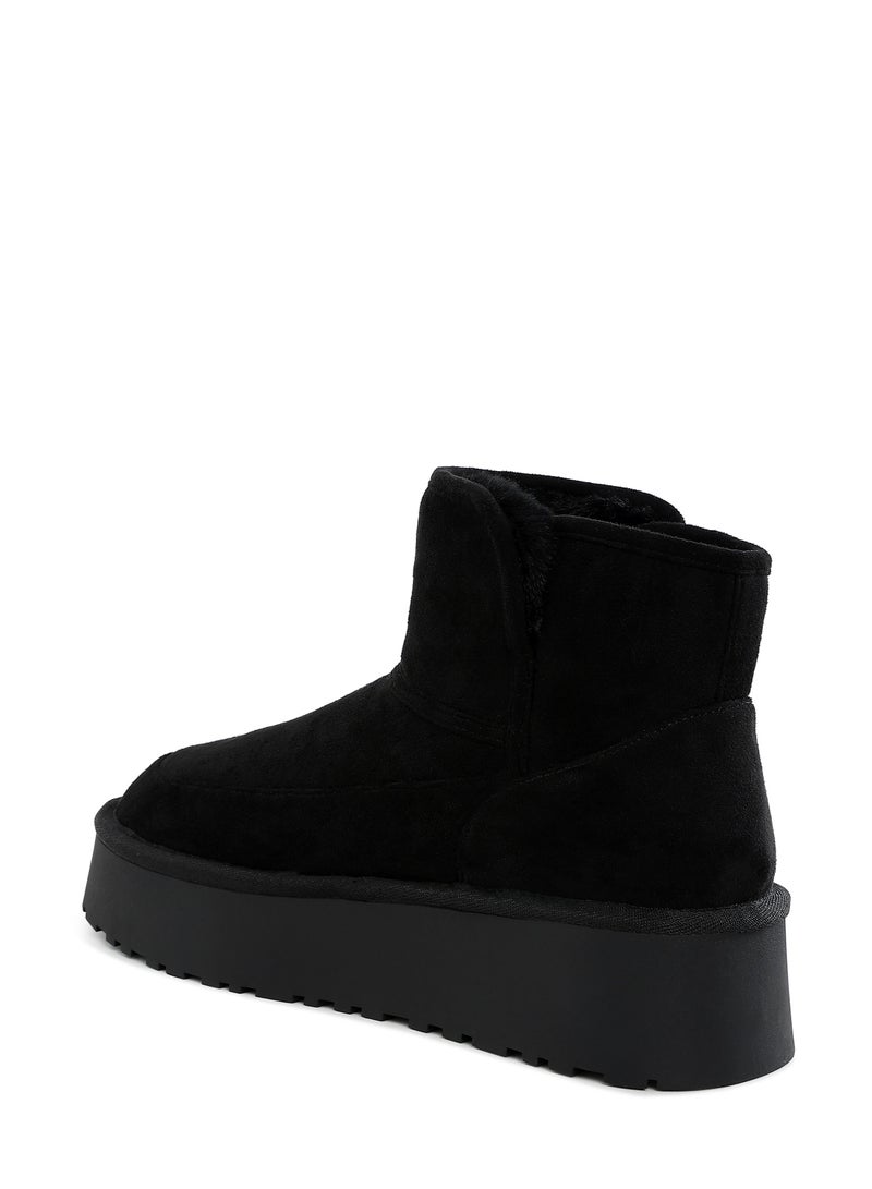 لندن راج أحذية شتوية نسائية من لندن راغ ذات نعل سميك ومنصة سوداء - Image 3