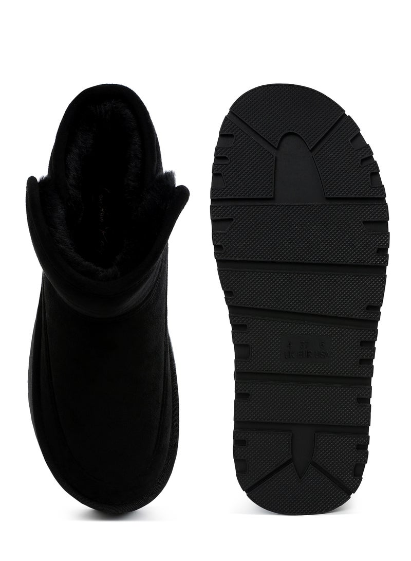 لندن راج أحذية شتوية نسائية من لندن راغ ذات نعل سميك ومنصة سوداء - Image 4