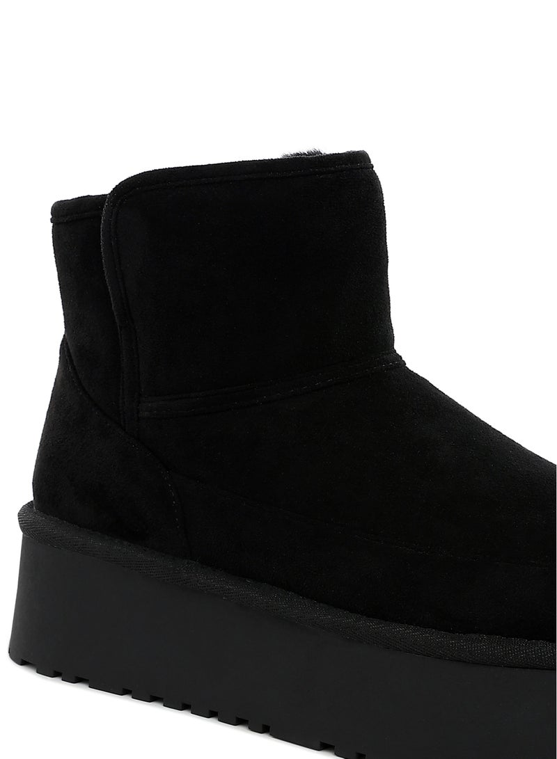 لندن راج أحذية شتوية نسائية من لندن راغ ذات نعل سميك ومنصة سوداء - Image 5