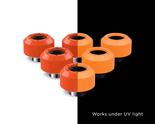 PrimoChill 1/2in. Rigid RevolverSX Series Fitting - 6 Pack - UV Orange - Image 2