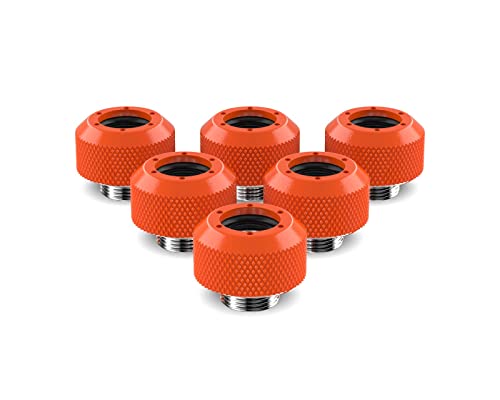 PrimoChill 1/2in. Rigid RevolverSX Series Fitting - 6 Pack - UV Orange - Image 1
