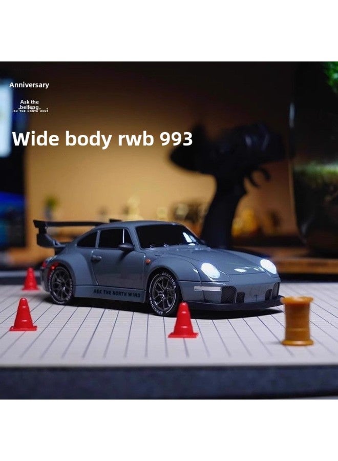 Beauenty 【Direct Supply】 Ask Beifeng 993 Limited Edition Liquid Silver Half Proportion Throttle RC Remote Control Car Entry Drift-Color:Gtr 【mountain Tires 4 + Roadblocks 10】-Scale:Three Batteries 【90 Minute - Image 2