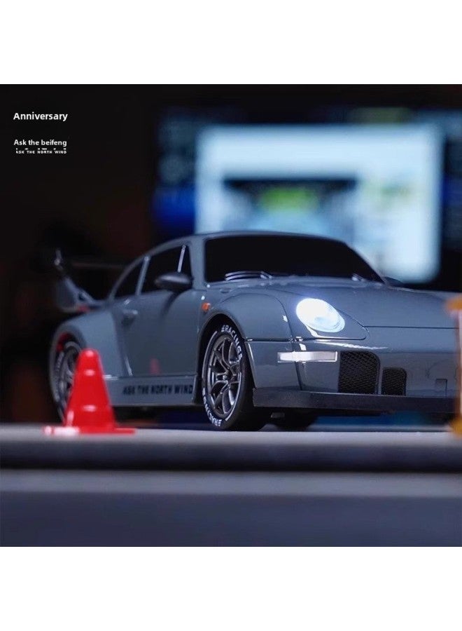 Beauenty 【Direct Supply】 Ask Beifeng 993 Limited Edition Liquid Silver Half Proportion Throttle RC Remote Control Car Entry Drift-Color:Gtr 【mountain Tires 4 + Roadblocks 10】-Scale:Three Batteries 【90 Minute - Image 3