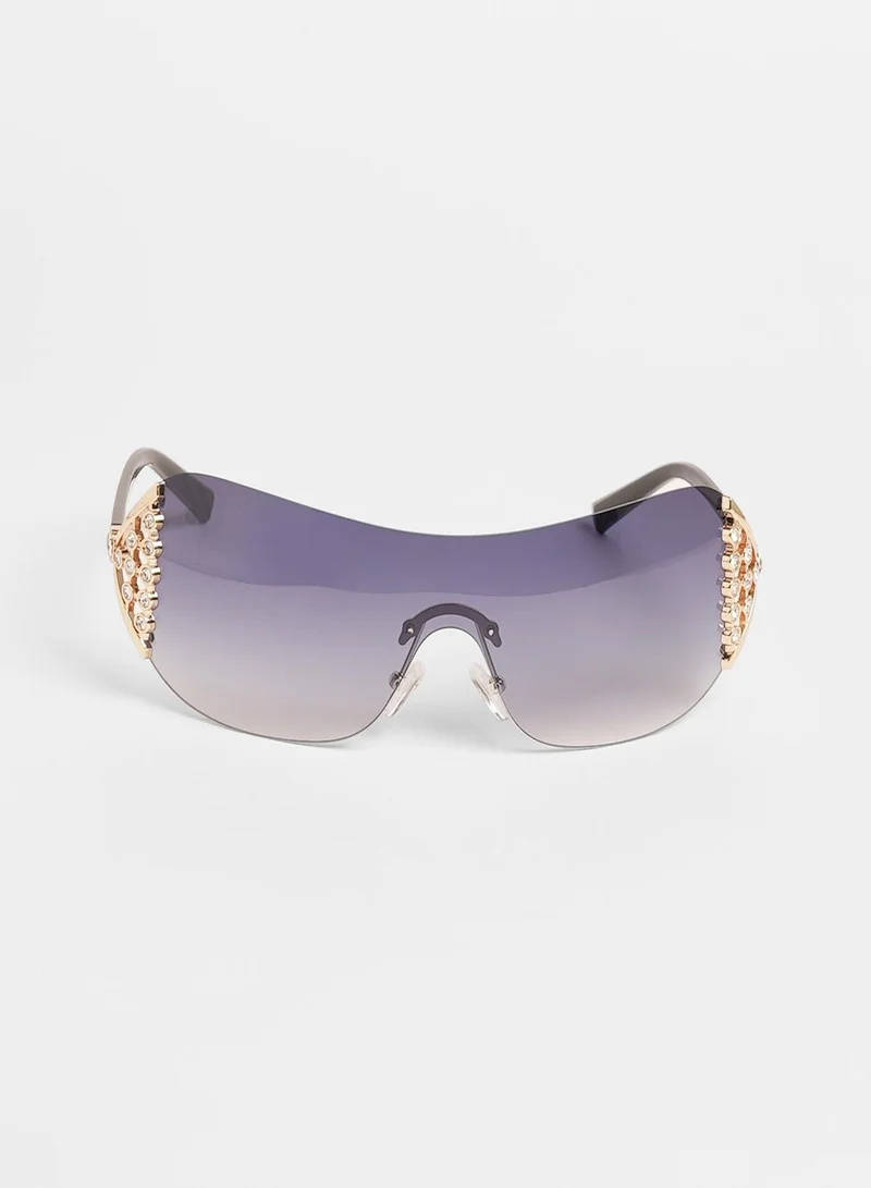 Haute Sauce The Bling Wrap Sunglasses - Onyx Black