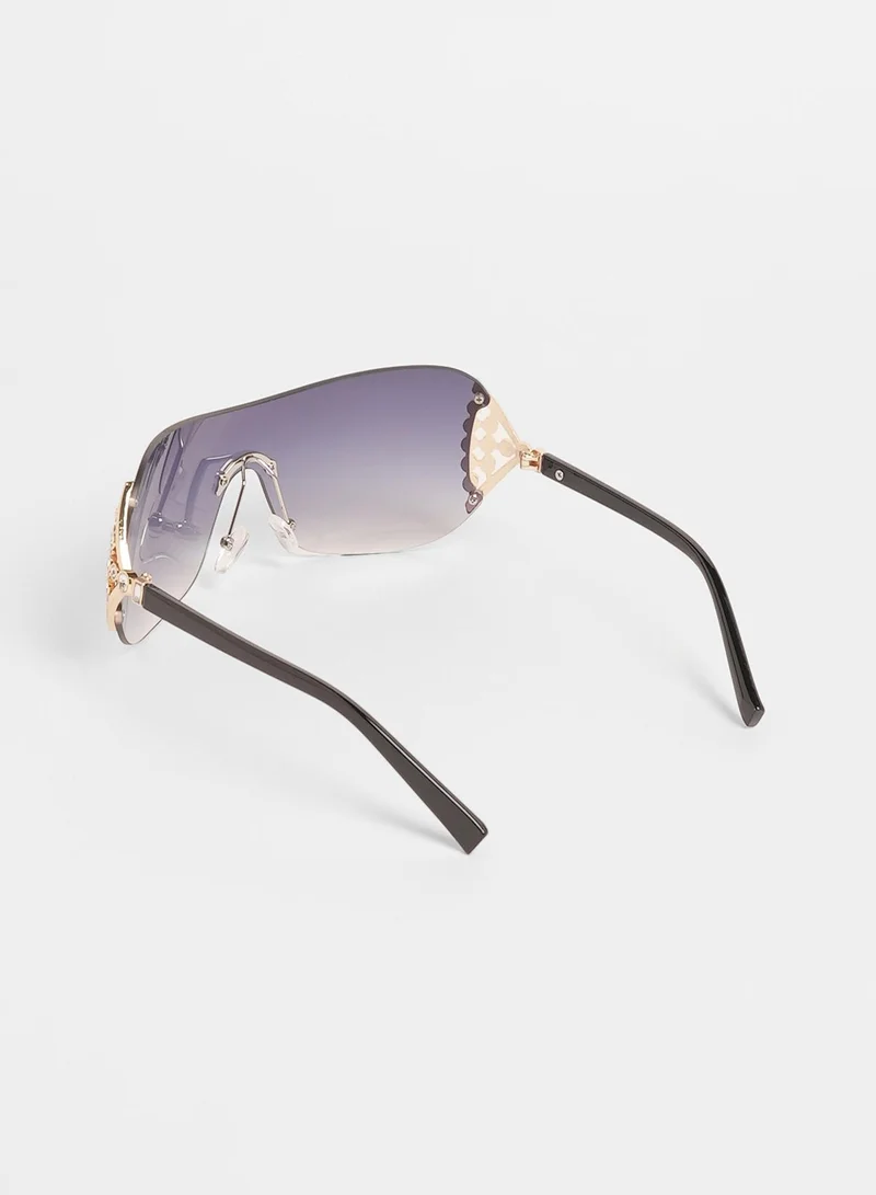 Haute Sauce The Bling Wrap Sunglasses - Onyx Black