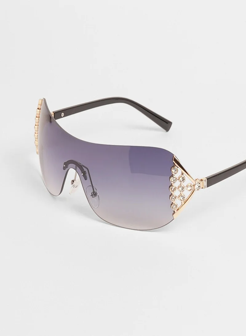 Haute Sauce The Bling Wrap Sunglasses - Onyx Black
