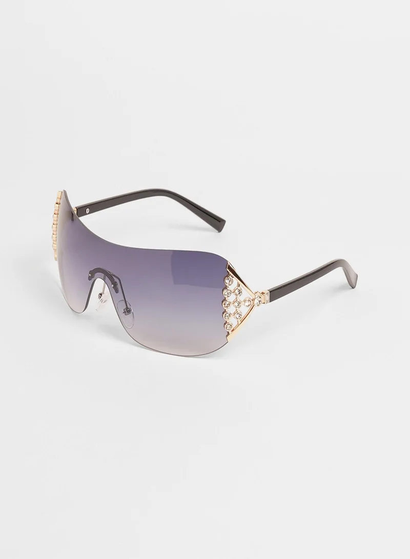 Haute Sauce The Bling Wrap Sunglasses - Onyx Black