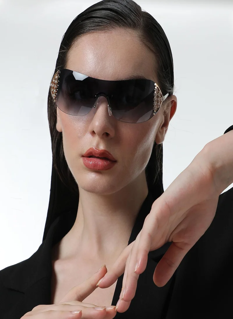 Haute Sauce The Bling Wrap Sunglasses - Onyx Black