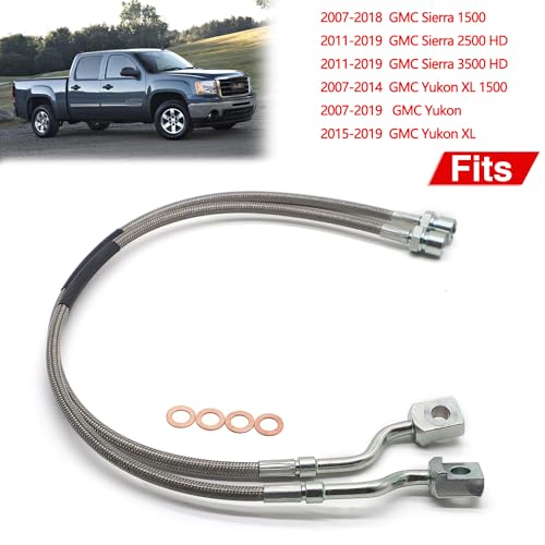 RJSPHH 89370 Front Stainless Brake Lines For Chevy Silverado GMC Sierra 20072019 150020112019 25003500HD - Image 3
