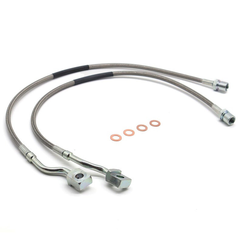 RJSPHH 89370 Front Stainless Brake Lines For Chevy Silverado GMC Sierra 20072019 150020112019 25003500HD - Image 2