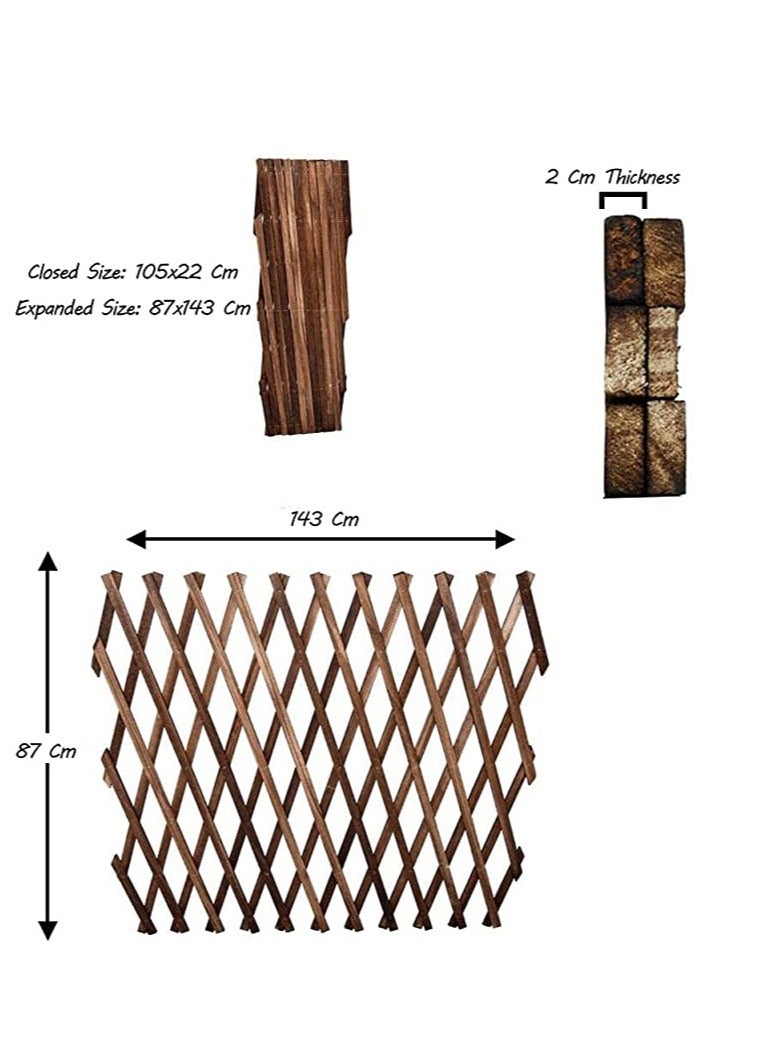 Generic 𝐅𝐅𝐃 Expandable Wooden Garden Fence Trellis – Natural Wood Lattice Panel for Climbing Plants, Outdoor Decorative Screen, Adjustable Wall-Mounted Plant Support for Garden, Balcony, Indoor & Outdoor Use  - Image 2