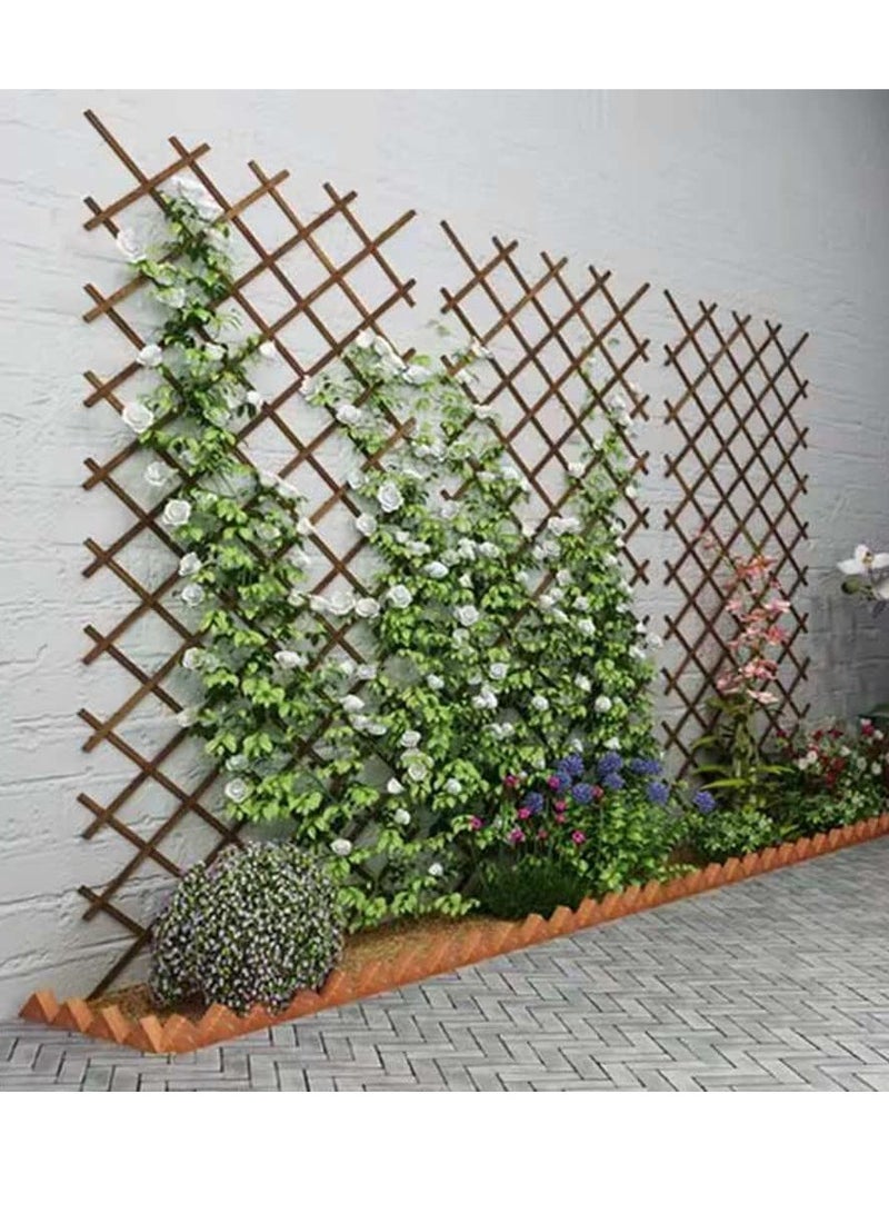 Generic 𝐅𝐅𝐃 Expandable Wooden Garden Fence Trellis – Natural Wood Lattice Panel for Climbing Plants, Outdoor Decorative Screen, Adjustable Wall-Mounted Plant Support for Garden, Balcony, Indoor & Outdoor Use  - Image 3