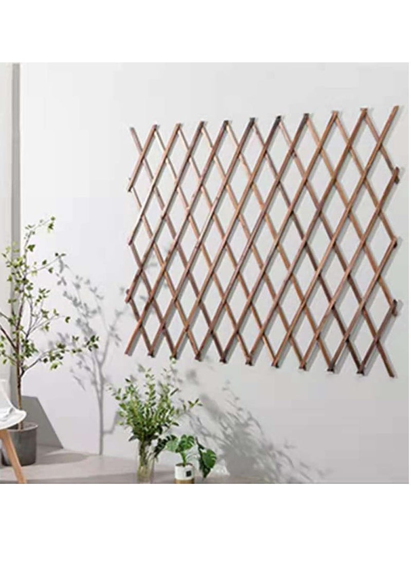 Generic 𝐅𝐅𝐃 Expandable Wooden Garden Fence Trellis – Natural Wood Lattice Panel for Climbing Plants, Outdoor Decorative Screen, Adjustable Wall-Mounted Plant Support for Garden, Balcony, Indoor & Outdoor Use  - Image 4