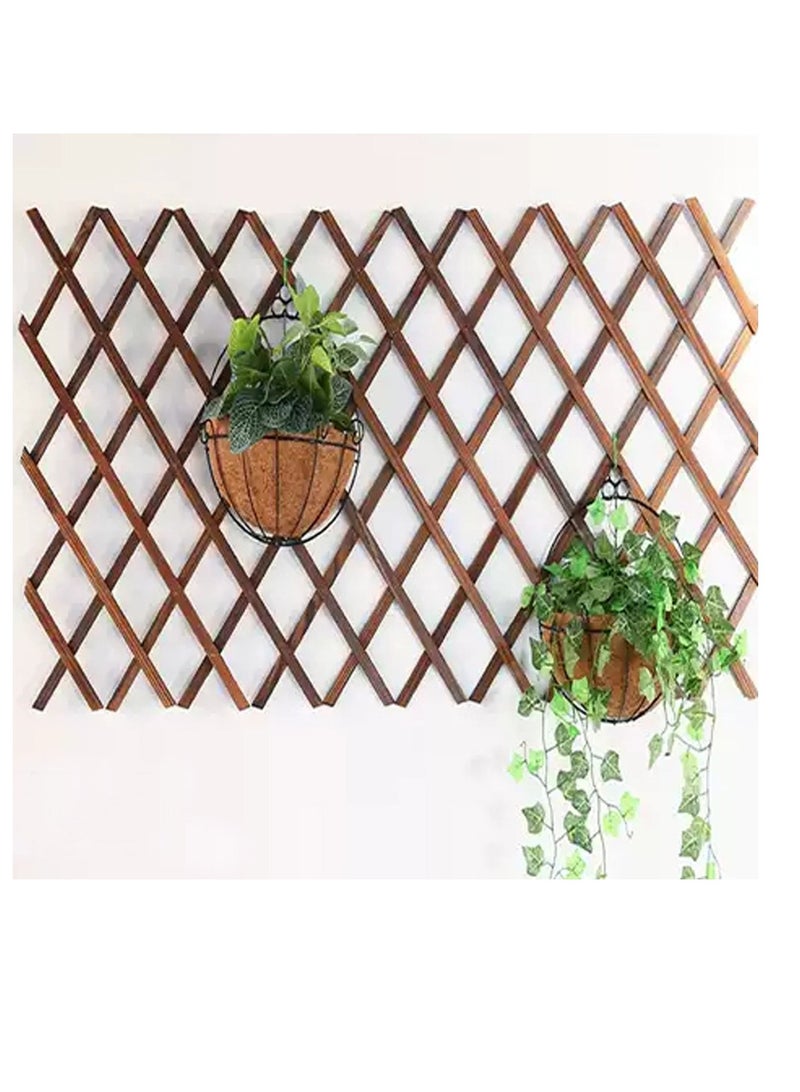 Generic 𝐅𝐅𝐃 Expandable Wooden Garden Fence Trellis – Natural Wood Lattice Panel for Climbing Plants, Outdoor Decorative Screen, Adjustable Wall-Mounted Plant Support for Garden, Balcony, Indoor & Outdoor Use  - Image 5