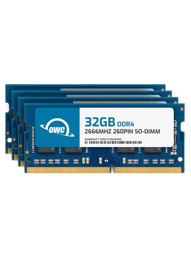 OWC 128GB (4 x 32GB) 2666MHz DDR4 PC4-21300 SO-DIMM 260 Pin Memory Upgrade, (OWC2666DR4S128S), For 2019-2020 27 inch iMac (iMac19,1 iMac20,1 iMac20,2) - Image 1