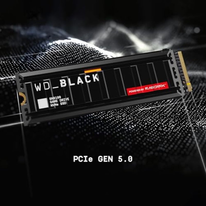 WD_BLACK SN8100 1 تيرابايت PCIe 5.0x4 NVMe M.2 SSD مع مبدد حراري، سرعة قراءة تصل إلى 14,900 ميجابايت/ثانية، سرعة كتابة تصل إلى 11,000 ميجابايت/ثانية، TLC 3D CBA NAND - Image 4