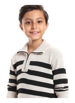 Andora Stripped Black & Ivory Boys Pullover_Multicolour  - Image 4