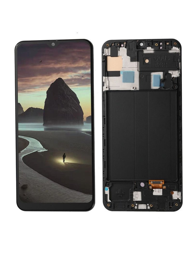 Samsung Galaxy A50 Screen LCD Display Replacement Digitizer Assembly with Black Frame and Supports Fingerprint Sensor