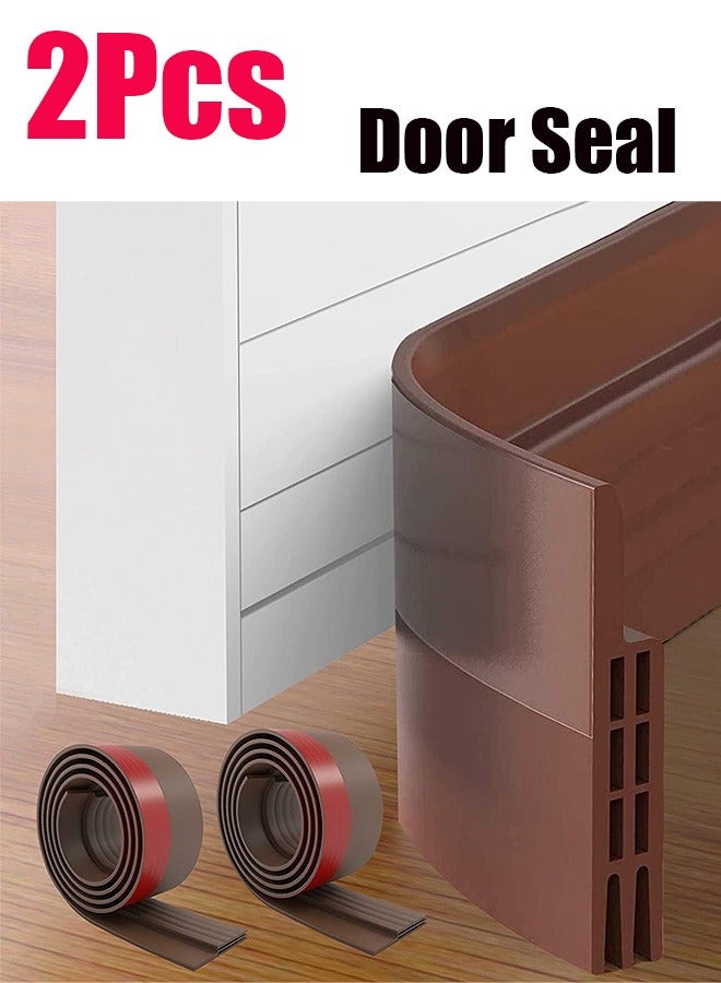 Bukela Door Seal Strip,Door Draft Stopper, Self Adhesive ,Door Guard Insulator Seal for Exterior The Door Bottom Slot Doors Draft Excluder for Blocking Bugs, Air, Dust (1 Meter*2pcs) - Image 1