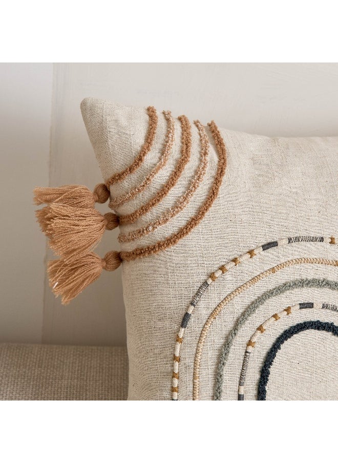 Home Box Arterra Tassel Dori Embroidered Filled Cushion - 35x60 cm  - Image 2