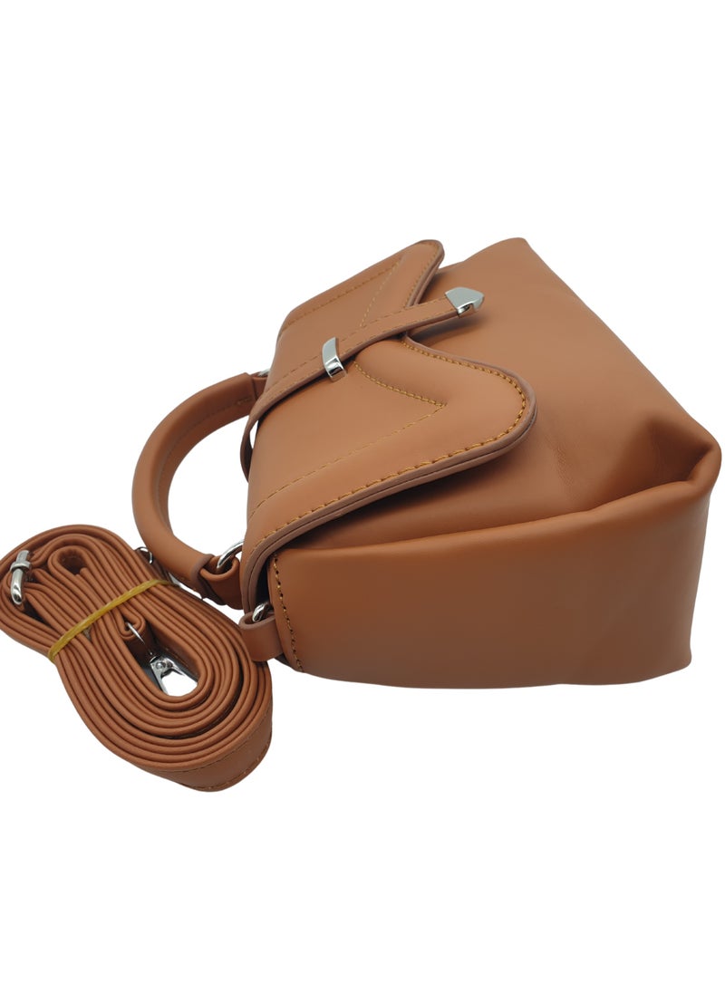 TO FASHION - TO 3006 LEATHER WOMEN, GIRLS TOP HANDLE BAG, CROSS BODY BAG, SHOULDER BAG, WITH ATTATCHED BELT, MODERN, UNIQUE AND ELEGANT DESIGN, DIMENSIONS 15*22*10 CM HAVAN A - Image 1