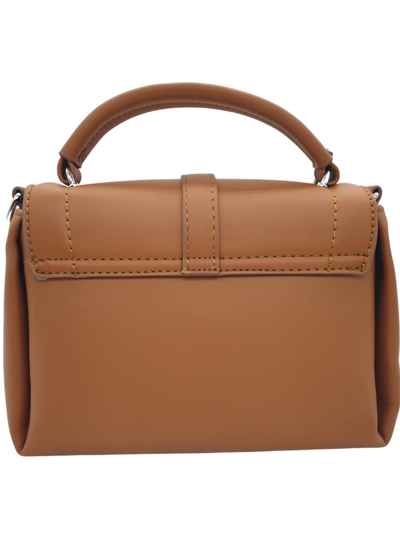 TO FASHION - TO 3006 LEATHER WOMEN, GIRLS TOP HANDLE BAG, CROSS BODY BAG, SHOULDER BAG, WITH ATTATCHED BELT, MODERN, UNIQUE AND ELEGANT DESIGN, DIMENSIONS 15*22*10 CM HAVAN A - Image 1