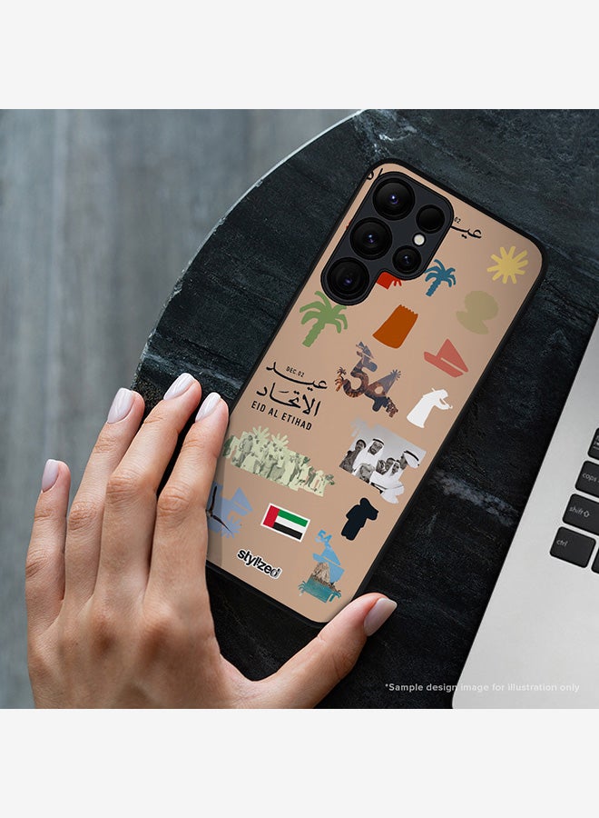 Stylizedd غطاء لهاتف سامسونج جالاكسي S25 إيدج، أسود متين نحيف مرن مضاد للسقوط TPU جل رقيق واقي للهاتف - عيد الاتحاد 54، رمادي دافئ - Image 2