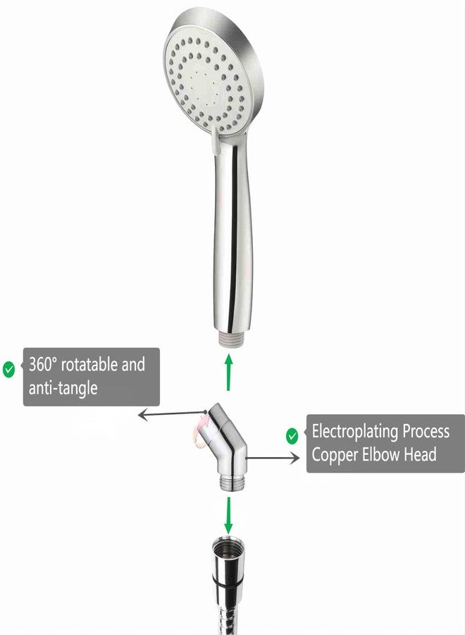 Totalize Shower Head Adapter,Solid Brass 135 Degree Shower Elbow Adapter,G1/2" Shower Head Extension Arm Connector (Chrome) (unspinable) - Image 4