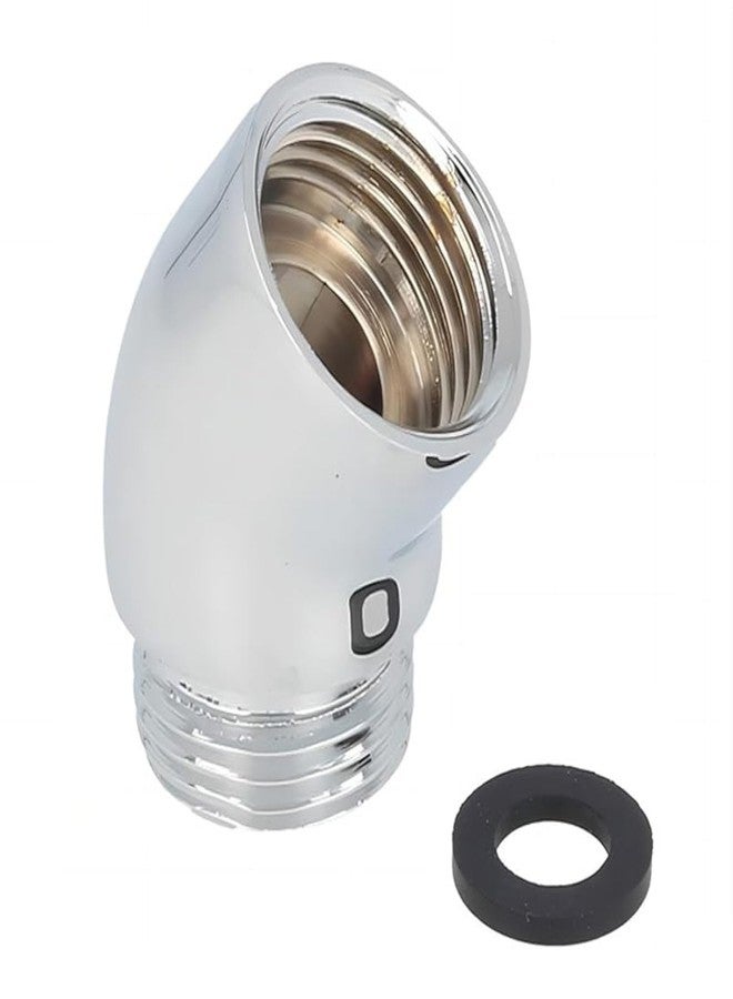 Totalize Shower Head Adapter,Solid Brass 135 Degree Shower Elbow Adapter,G1/2" Shower Head Extension Arm Connector (Chrome) (unspinable) - Image 1
