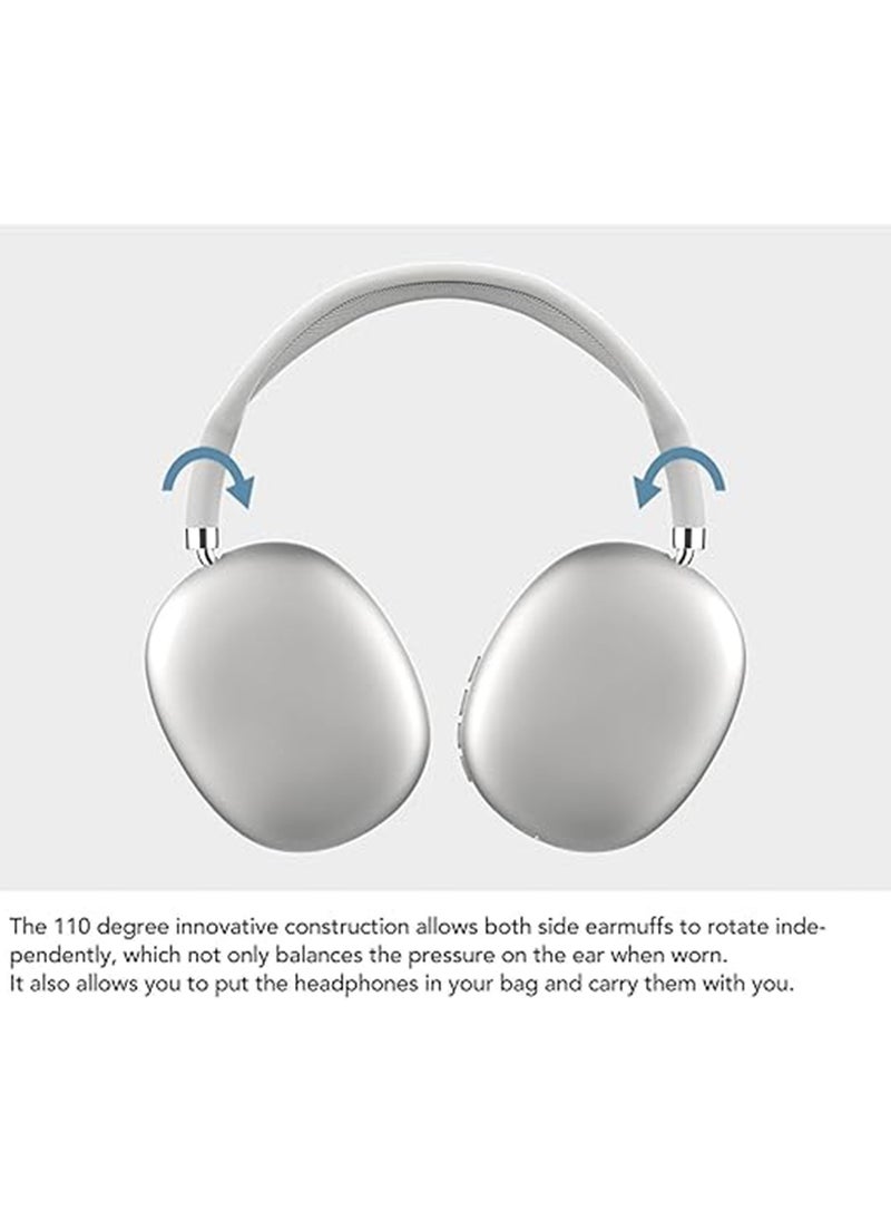 Generic Wireless Bluetooth Noise Cancelling Headphones, On-Ear Headset, Long Battery Life, Comfortable to Wear, White  - Image 2