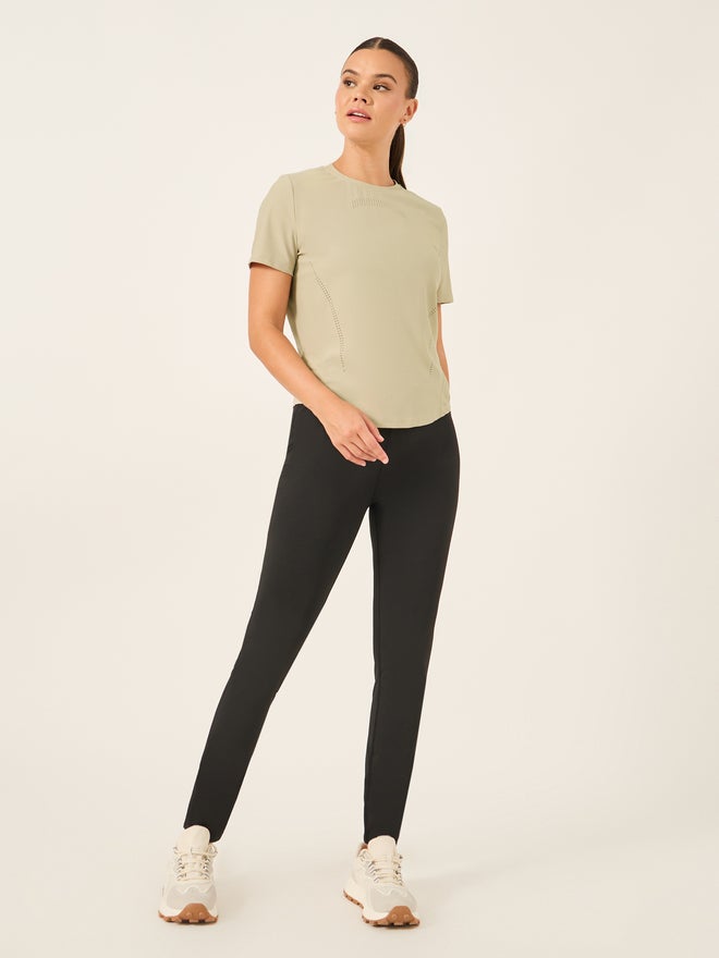 Styli Styli Active Laser Cut and Back Reflective Stripe Detail Short Sleeve Top  - Image 2