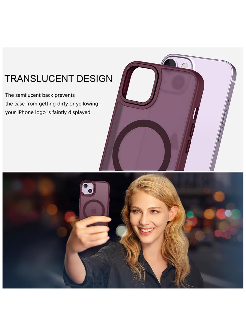 ACLIX Matte Magnetic case for iPhone 13, High Grade Drop Protection with Shockproof Strip, Translucent Matte Back Phone Case (Deep Red) - Image 5