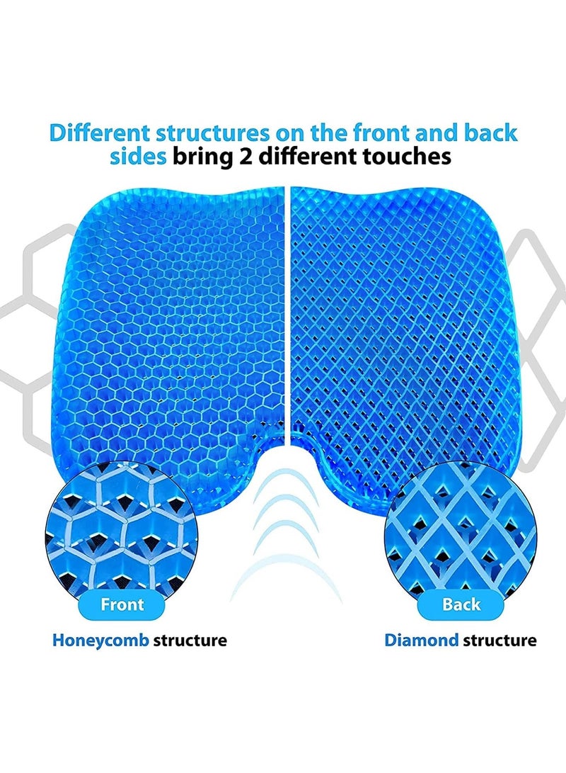 Zikra Gel Seat Cushion, U-shaped Breathable Honeycomb Design Gel Seat Cushion, Memory Cushion for Tailbone Pain Pressure Relief, for Long Sitting, Sciatica, Tailbone Pain Relief, Office Wheelchair Cushion - Image 3