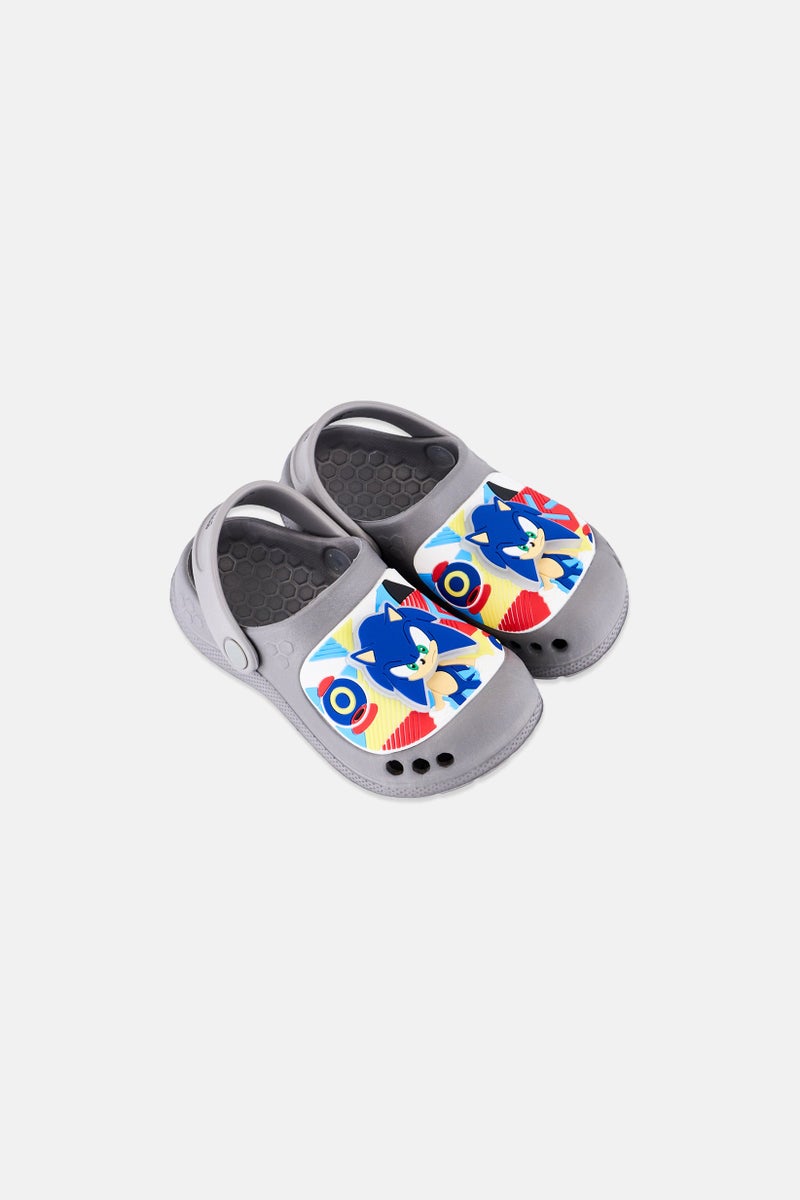 SONIC Kids Boy Sonic The Hedgehog Slingback Clogs, Grey - Image 3