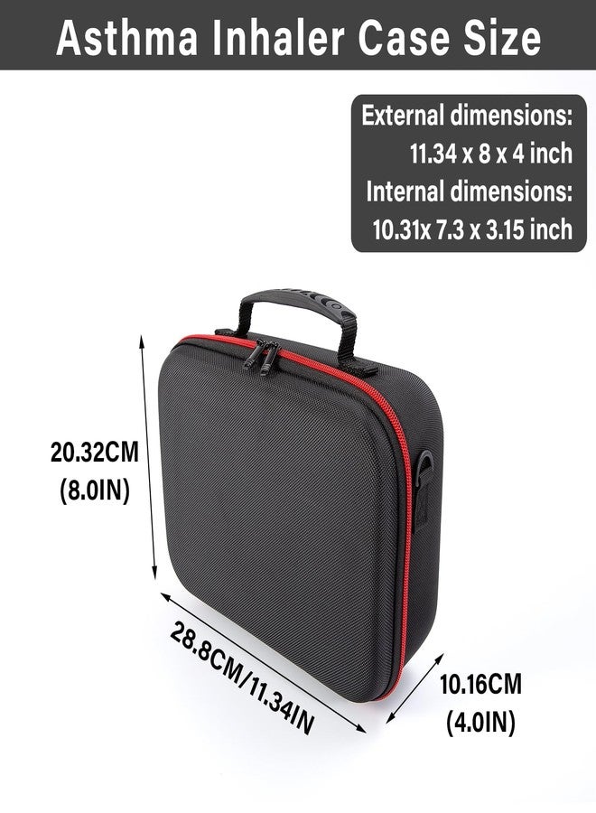 FDFuZhao Nebulizer Bag for Smart Nebulizer,Portable Hard Case,Desktop Inhaler Nebulizer for Home Travel Use, Medicine Storage Bag for Inhaler Spacer, Masks, Asthma Accessories for Kids and Adults,Red - Image 2