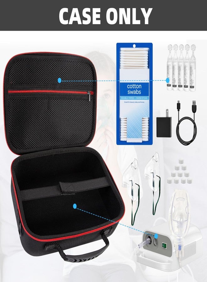 FDFuZhao Nebulizer Bag for Smart Nebulizer,Portable Hard Case,Desktop Inhaler Nebulizer for Home Travel Use, Medicine Storage Bag for Inhaler Spacer, Masks, Asthma Accessories for Kids and Adults,Red - Image 4