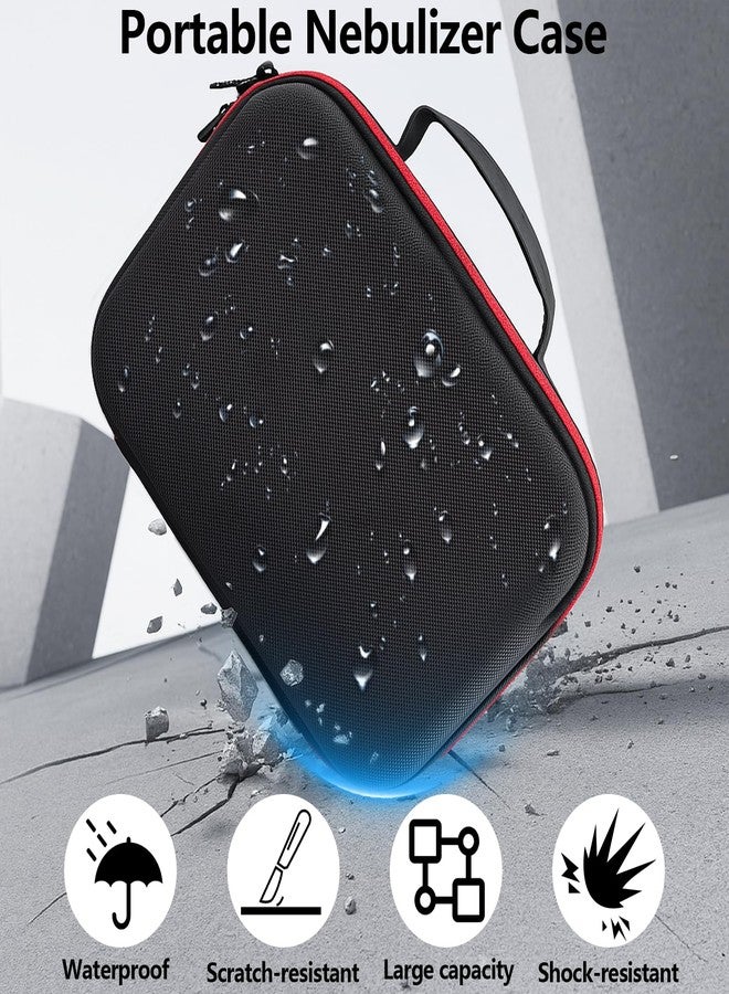 FDFuZhao Nebulizer Bag for Smart Nebulizer,Portable Hard Case,Desktop Inhaler Nebulizer for Home Travel Use, Medicine Storage Bag for Inhaler Spacer, Masks, Asthma Accessories for Kids and Adults,Red - Image 5