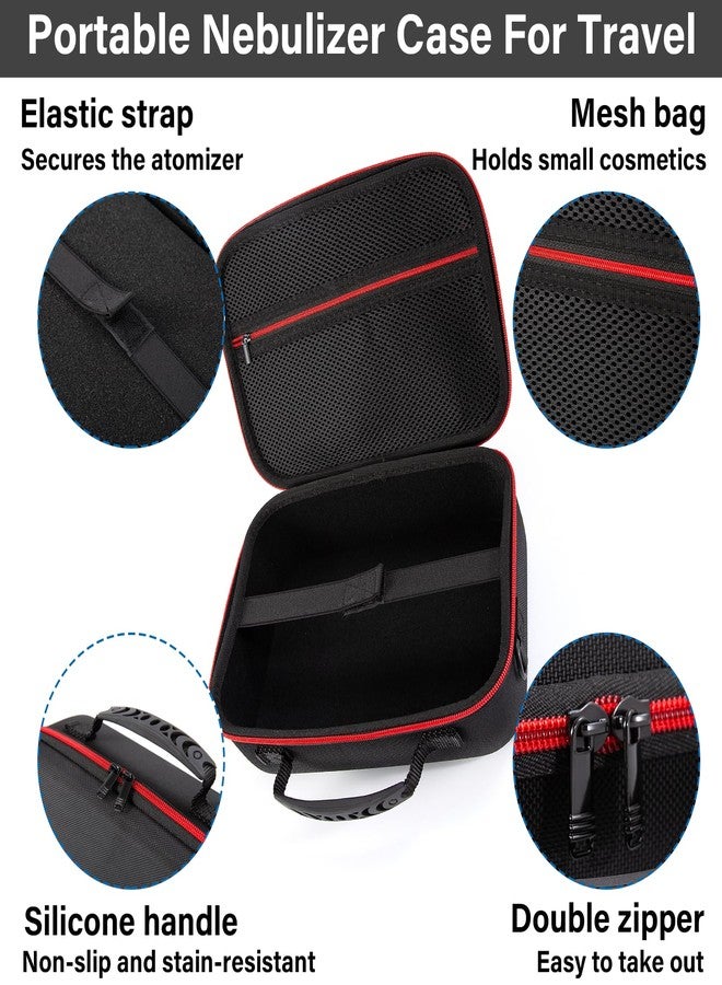 FDFuZhao Nebulizer Bag for Smart Nebulizer,Portable Hard Case,Desktop Inhaler Nebulizer for Home Travel Use, Medicine Storage Bag for Inhaler Spacer, Masks, Asthma Accessories for Kids and Adults,Red - Image 3