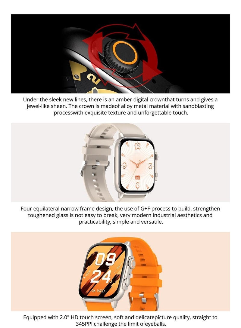 COLMI C81 Smart Watch - Fitness Heart Rate Monitor, Step Counter, IP68 Water Resistance, Voice Call, Music Playback, Full Screen Smart Watch - Image 2