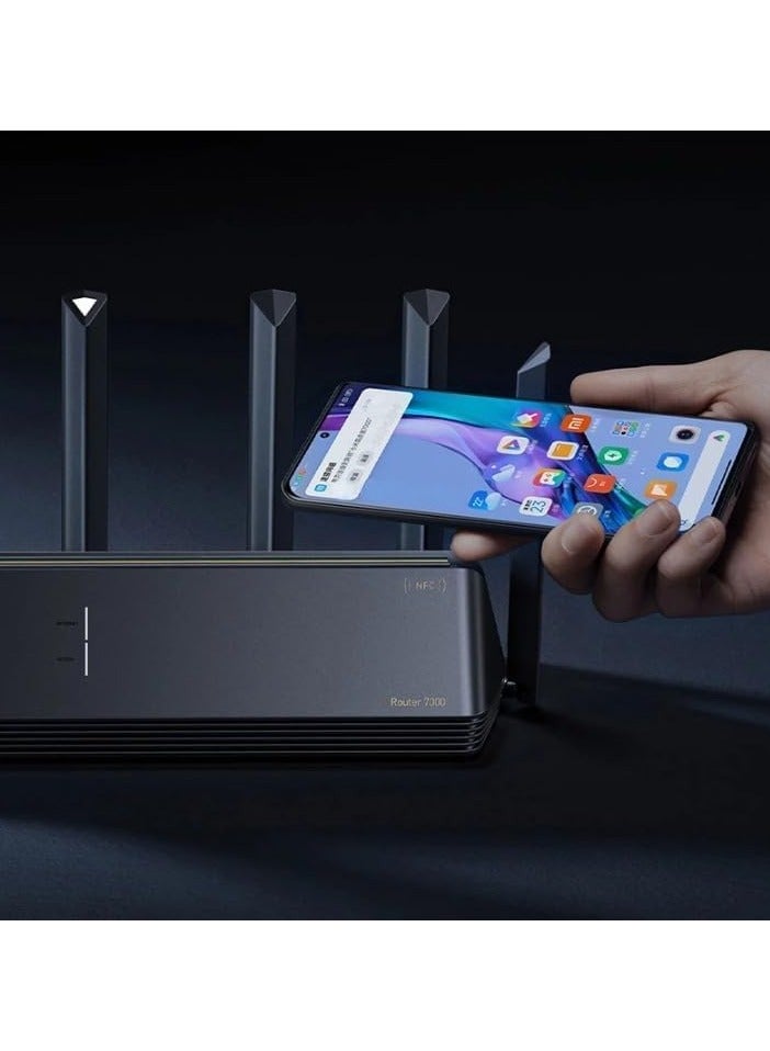 REBENUO Router  BE7000 2500M Dual Band Wi-Fi 6 Smart Home Router NFC Enhanced Black 2024 New Release - Image 3