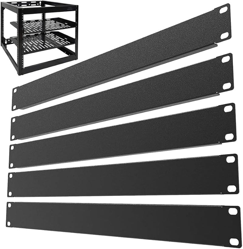 5 Pack Black 1U Server Rack Blank Panels For 19 Inch Network Cabinet Mounting - Image 4