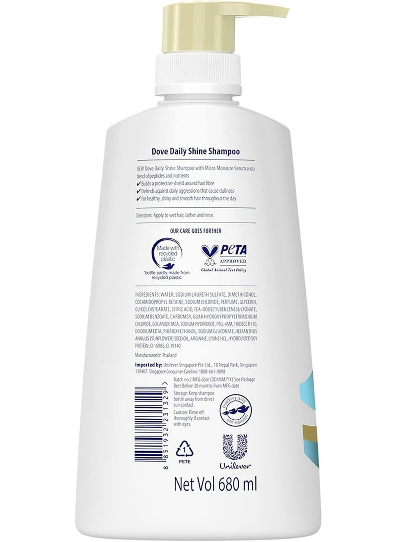 Dove Daily Shine Shampoo for Dull Hair 680ml | Shine-Enhancing Care for Soft, Smooth & Healthy-Looking Hair | Daily Use - Image 2