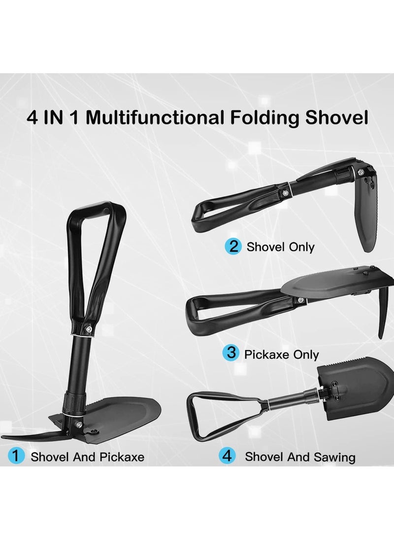 Folding Shovel– Entrenching Tool 18.25 Inch Foldable Camping Shovel w/Wood Saw Edge and Tactical Shovel Carry Case - Image 4