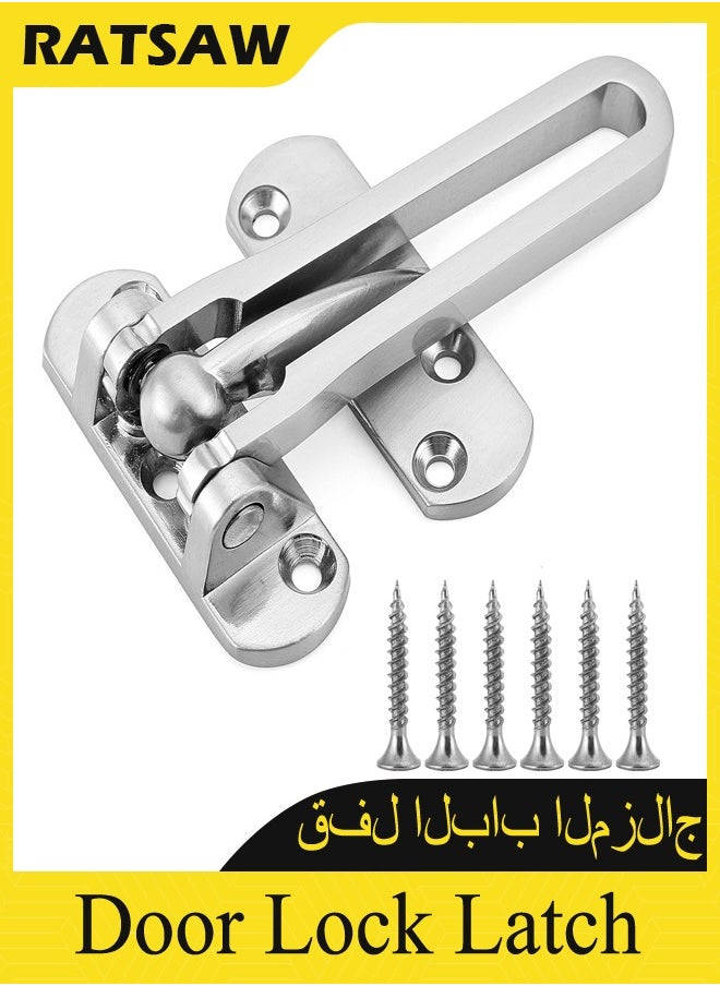 Generic Door Lock Latch for Home  Hotel Security,Brushed Finish SUS-304 Stainless Steel Door Chain Lock,U-Swing Locks Front Door Locks for Kids  - Image 1