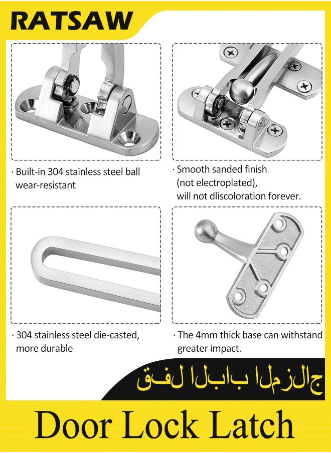 Generic Door Lock Latch for Home  Hotel Security,Brushed Finish SUS-304 Stainless Steel Door Chain Lock,U-Swing Locks Front Door Locks for Kids  - Image 5