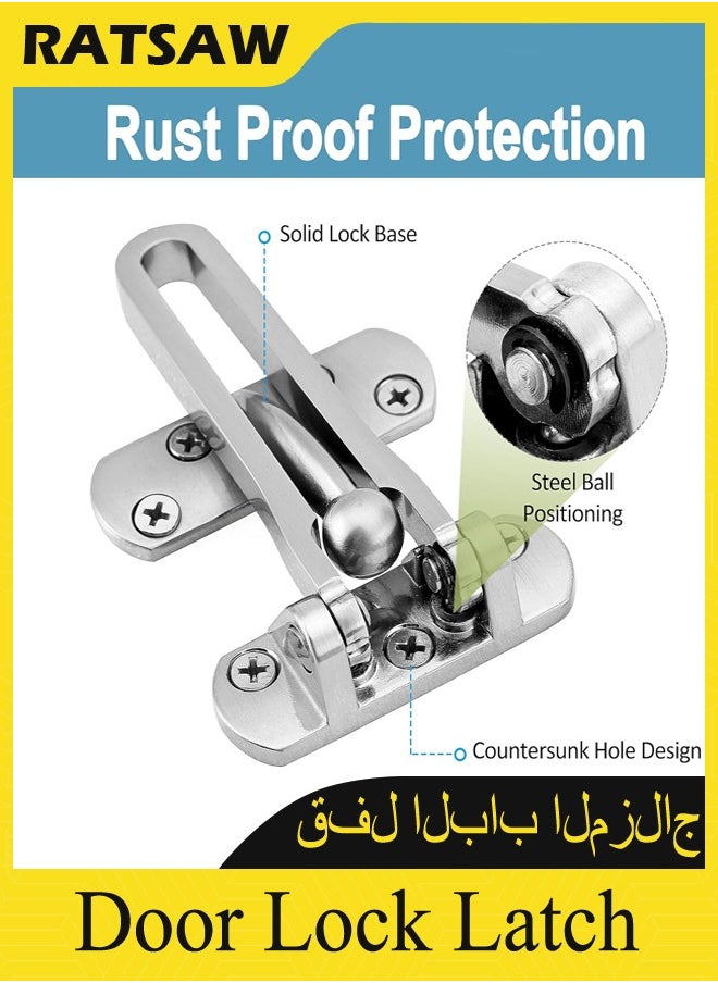 Generic Door Lock Latch for Home  Hotel Security,Brushed Finish SUS-304 Stainless Steel Door Chain Lock,U-Swing Locks Front Door Locks for Kids  - Image 4