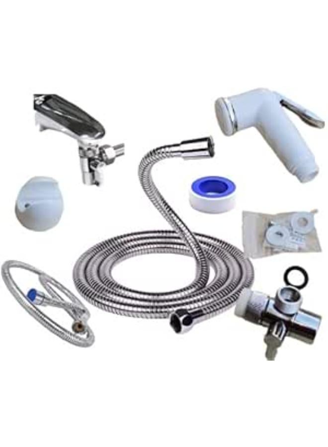 Easy-to-use portable travel bidet Code 101 carefully designed for the traveler with a 200cm Italian hose, bridge adapter, bidet handle and Teflon - Image 1