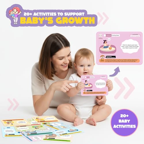 Exhale Baby’s First Gift Set | Newborn Keepsake Kit with Handprint & Footprint Clay Frame, 20 Milestone Activity Cards & 8 Flash Cards | Perfect Baby Shower Gift for Boys & Girls (0–12 Months) - Image 4